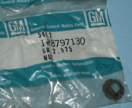 1974-1982 PAIR of two rare gm C3 Sidemarker Nut, GM 8797130, New,