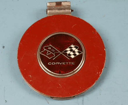 1975-1976 Corvette C3 Gas Lid, emblem, Assembly 3977829 GM, Used Fair