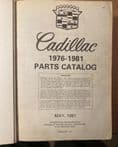 1976 - 1981 Cadillac  Parts & Illustration Catalog  -  rare history source . Hardcover bound