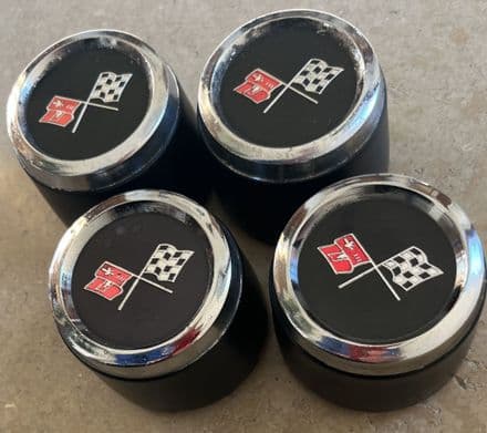 1976 1982 C3 EC solid Aluminium Wheel Centre Caps W/Emblems refubished