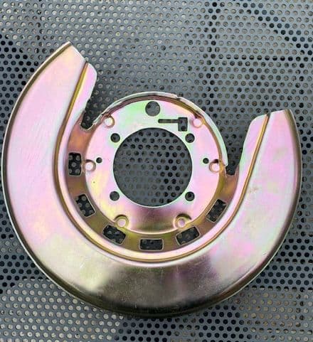 1976-1982 RH Rear Brake plate SHIELD GM 5465984 , New. Gold Passivate . Fits 1965-1975 too