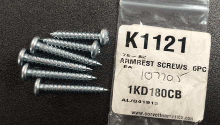 1977 - 1982 C3 Corvette door ARMREST SCREW SET CA-K1121