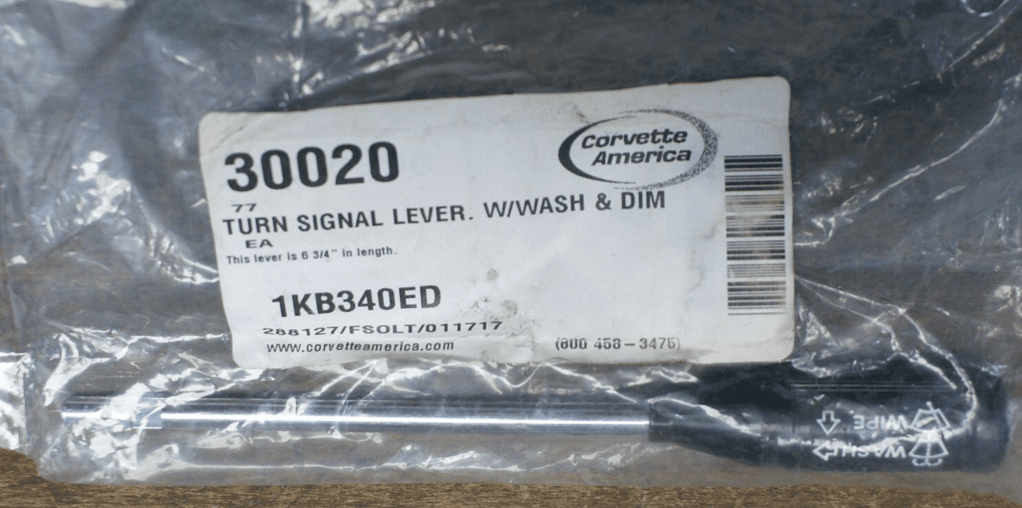1977 C3 Corvette Turn Signal Lever GM459344 W/Wash & Dim CA 30020 New