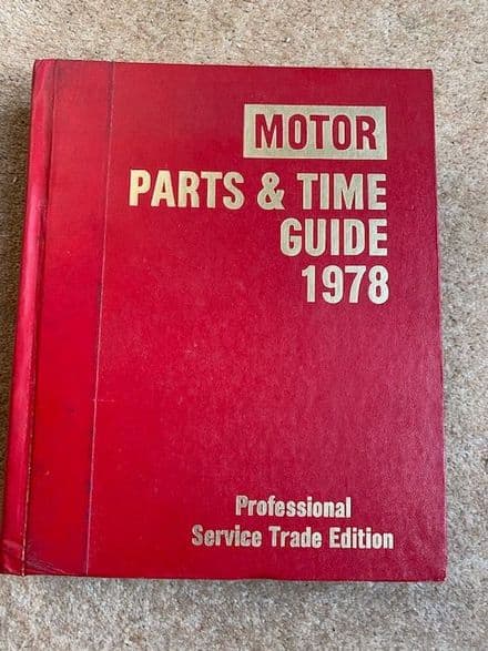 1978 MOTOR Parts & Time Guide 1978 Professional Edition