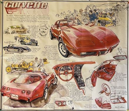 1979 Corvette Ken Dallison poster 31"x 36" 79x92cms "the best Corvette artwork ever!"