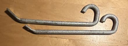 1980-1982 C3, PAIR Front Spare Wheel Carrier, HOOKS, HANGERS GM 14030152 zinc plated used