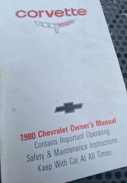 1980 GM OEM 1980 Corvette Owner's Manual OM-80u used