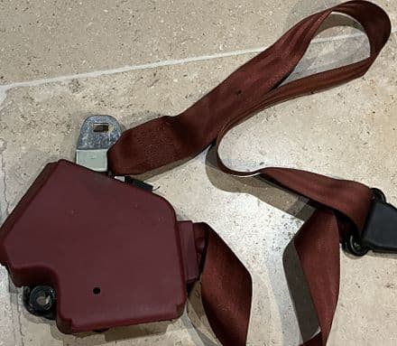 1984-1994 C4 GM 14049230 right RH Passenger dark red C4 SEAT BELT belts webbing reels ,Used