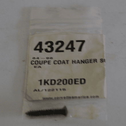 1984-1996 Corvette C4,Coupe Coat Hanger Screw,New,Box C