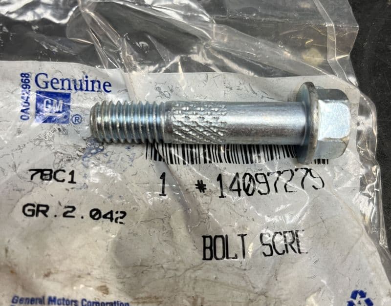 1984-1996 GM 14097279  45mm  knurled Starter  Bolt, New,