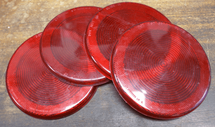 1984-90 Set of 4 84-90 Red Lenses W/Reflector,5.5" 14CM,DOT AIST 83, Guide IY,GM 16500319,