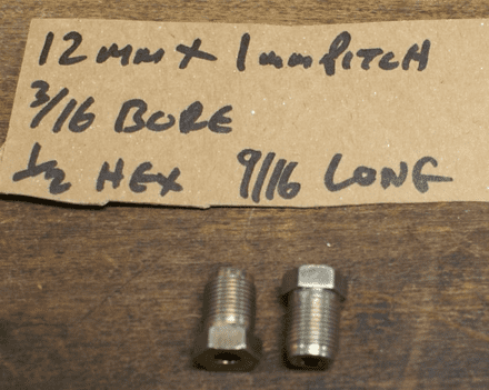 1984-96 Brake,Fuel or Hydraulic Line Nuts,12mm x 1mm Pitch,1/2 x 9/16 x 3/16,New EACH