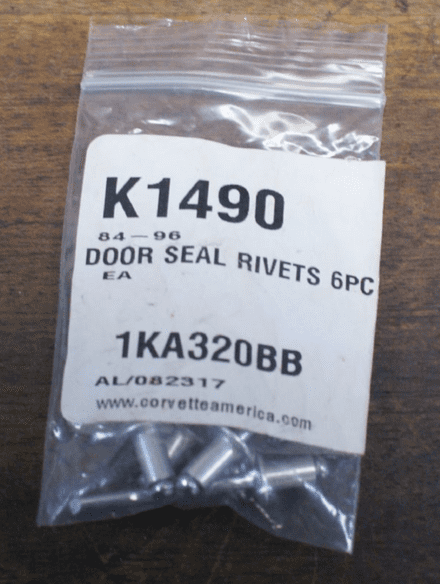 1984-96 Door Seal Rivets (6pcs),CA K1490,New