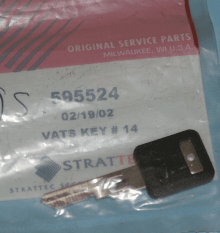 1986-1996 Corvette C4 Single Sided VATS Key #14, 9.53 Ω Strattec 595524,