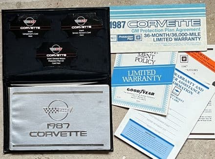 1987 GM OEM Corvette complete Owner's Manual set in Leather folder GM14102739 used