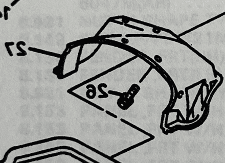 1988-1993 Corvette C4, RH Front Upper Wheelhouse PANEL on hood , GM 14104008 used