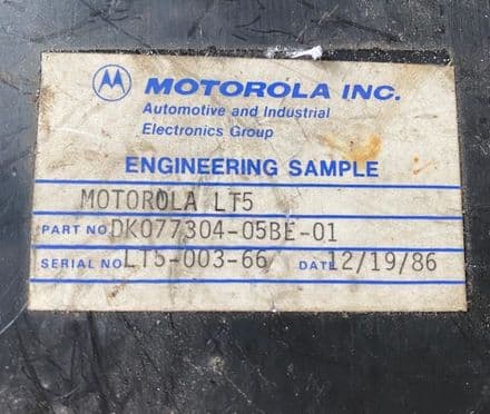 1988-89 C4 Corvette ZR-1,GM Lotus Hethel ZR-1 Experimental Ignition Module LT5 Dated - 12-19-86,Used