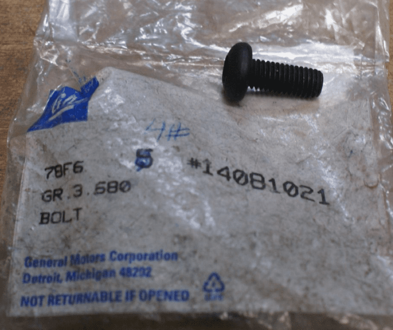 1988-89 EGR  Pipe OR  Roof mount Bolt ,GM 14081021,New