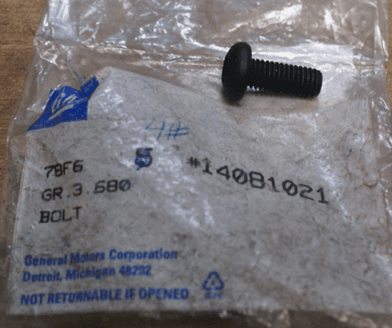 1988-89 EGR Pipe OR Roof mount Bolt ,GM 14081021,New