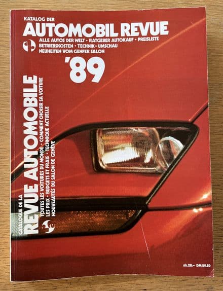 1989 Hallwag AG Automobil Revue Automobile # 84 German- French World Car Catalogue & Specs