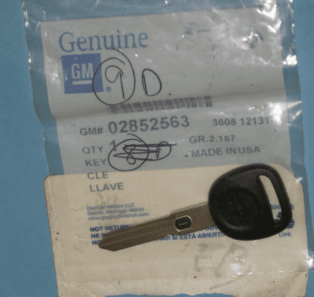 1997-2004 #09 Corvette C5 Double Sided Key Code 9, 3.00 Ω GM 2852563, New