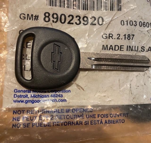 20052007 C6 Corvette Trunk Release KEY BLANK GM 89023920 New