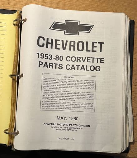 Chassis & Parts Catalog 1953 -1980 & Special Equipment Cat In a 3-ring binder