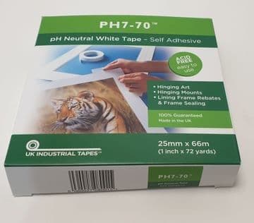 PH7-70  White Mount Hinging Tape - PH Neutral - 25mm x 66m