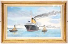 'Titanic Prior to her Sea Trials 1912' by Dennis Green (1942 - 2024)