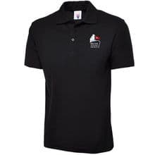 BTS Embroidered Pique Polo Shirt in Black
