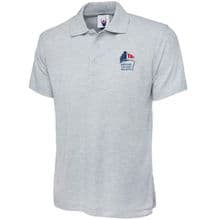 BTS Embroidered Pique Polo Shirt in Heather Grey