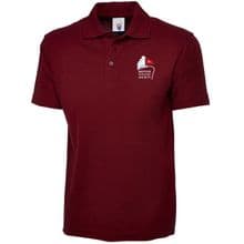 BTS Embroidered Pique Polo Shirt in Maroon