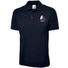 BTS Embroidered Pique Polo Shirt in Navy