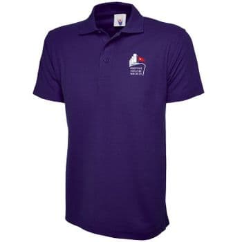 BTS Embroidered Pique Polo Shirt in Purple