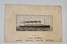 Original HMS Olympic, silk postcard !