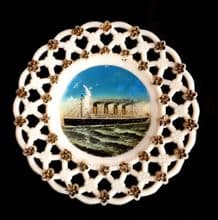 Original RMS Olympic Souvenir Ribbon Plate