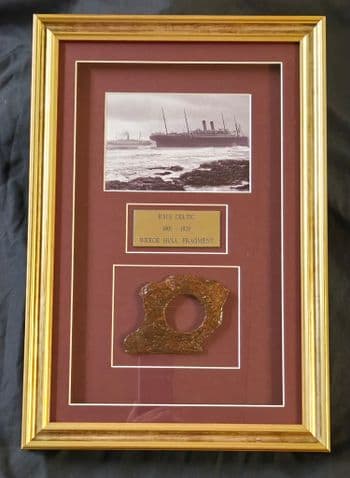 RMS CELTIC, FRAMED SECTION OF HULL FROM THE WRECK