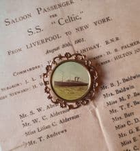 RMS Celtic Gold Brooch/Pin Badge