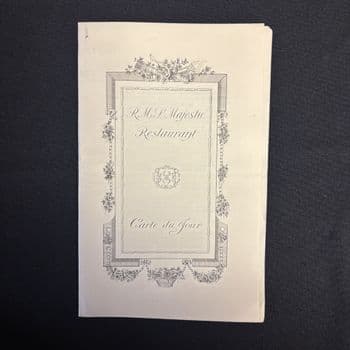 RMS MAJESTIC, A  LA CARTE DINNER MENU  NOVEMBER 16TH 1930
