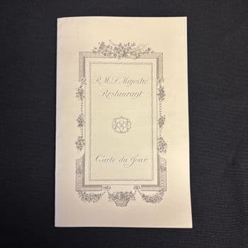RMS Majestic - à la carte Dinner Menu - April 10th 1930
