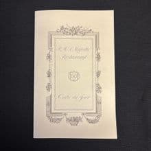 RMS Majestic - à la carte Dinner Menu - April 10th 1930