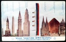 RMS Olympic 'Comparison' Postcard