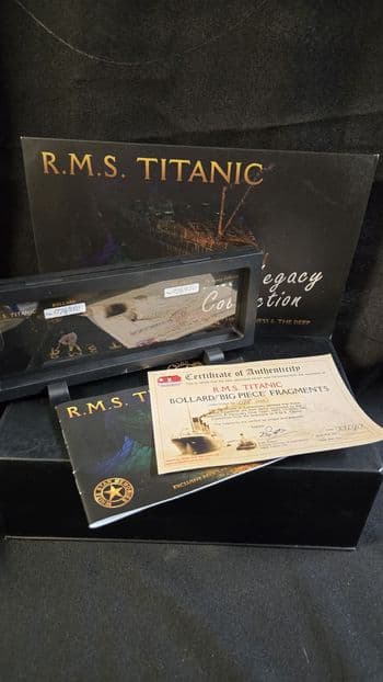 RMS TITANIC, ORIGINAL BOLLARD  & BIG PIECE  LEGACY SET  78/250
