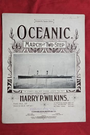 S.S OCEANIC , 1899 music sheets