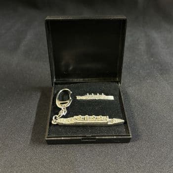 Titanic Handcrafted Solid Pewter Pin Badge and Keyring