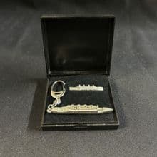 Titanic Handcrafted Solid Pewter Pin Badge and Keyring