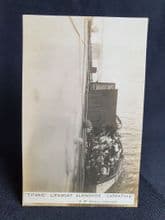 TITANIC LIFEBOAT ALONGSIDE CARPATHIA POSTCARD