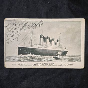 Very Rare Original RMS Olympic & Titanic 1910 Promotional Postcard