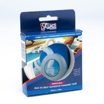 PH7-70 White Mount Hinging Tape - PH Neutral - 25mm x 20m