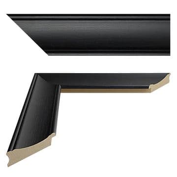 Shaped Black Grain MDF Moulding: 57mm x 23mm - 4 x ONE METRE Lengths
